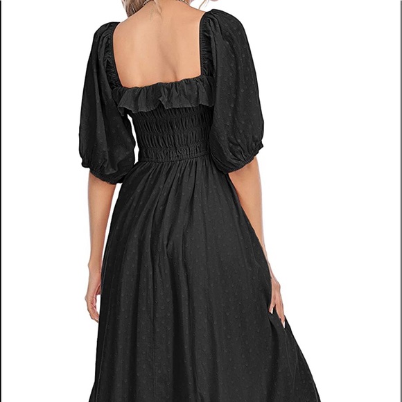 Black Peasant Style Dress - Picture 3 of 4